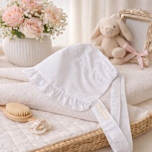 TBBC The Beaufort Bonnet Company White Baby Bonnet